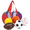 Set of 5 Foam Balls for Kids w/ Soccer, Basketball, Football, Baseball, & Tennis